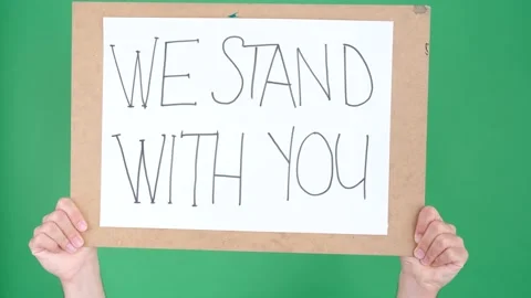 We stand with you poster slogan Video stock 236456544
