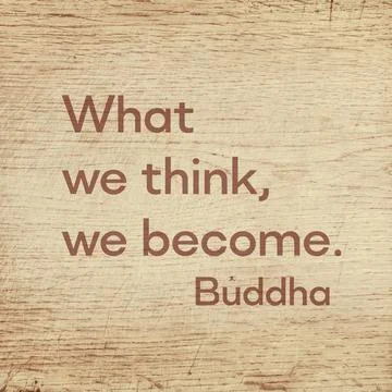 We think Buddha wood Stock-Illustration