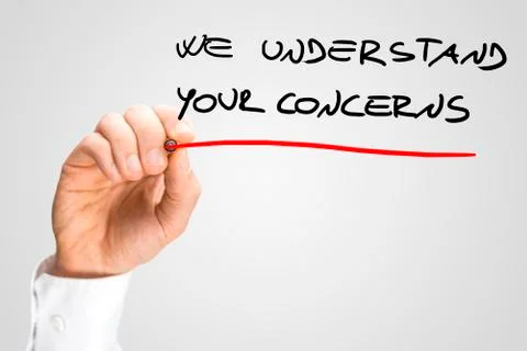 We understand your concerns 스톡 사진
