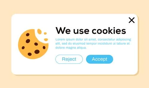 We use cookies concept. Internet web pop up banner Stock Illustration