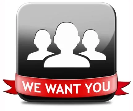 We want you button Stock Illustration