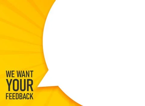 We want your feedback icon in flat style. Survey banner vector illustration.. 스톡 일러스트