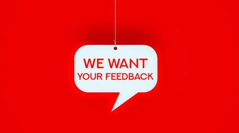 WE WANT YOUR FEEDBACK Stock Illustration