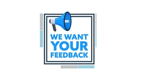 We want your feedback megaphone with green screen and white background Stock Footage 309521762