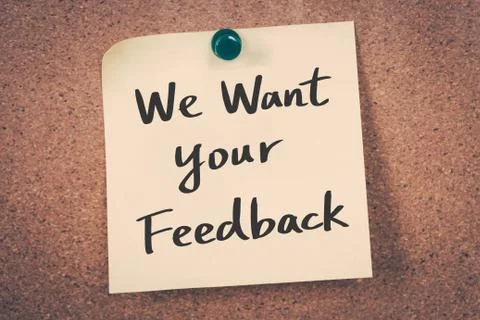 We want your feedback Stock Photos