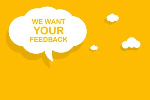 We want your feedback speech bubble banner vector with copy space for busines Stock-Illustration