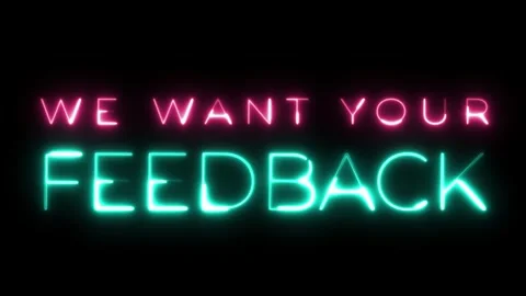 We want your feedback text animation Stock Footage 287406018