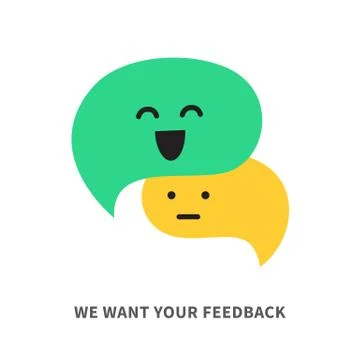 We want your feedback vector speech bubbles Stock Illustration