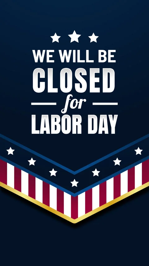 We Will Be Closed For Labor Day Animation Vertical background 動画素材 344150625