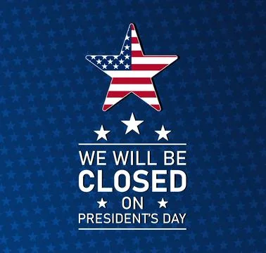 We will be Closed on Presidents Day banner Illustrazione stock