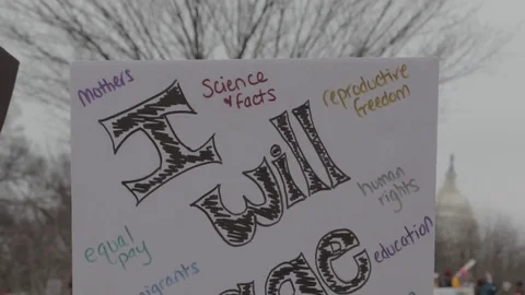 We Will Rage For Pull Focus Protest Sign - Womens March DC Vídeos de archivo 81257625
