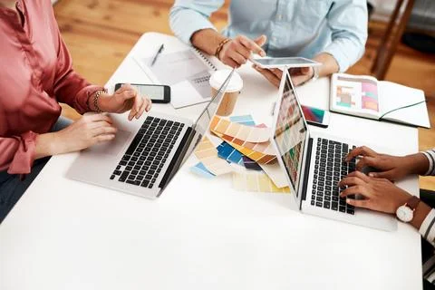 We work separately as well as we do together. an unrecognizable group of Stock Photos
