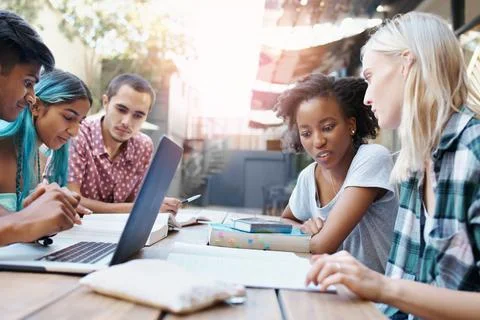 We working on our project even on our break Stock Photos