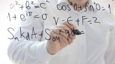 We write mathematical formulas. Stock Footage 75491372