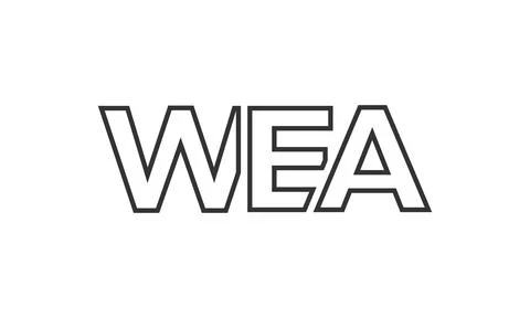 WEA logo design template with strong and modern bold text. Initial based ve.. Stock Illustration