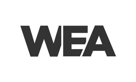 WEA logo design template with strong and modern bold text. Initial based ve.. Illustrazione stock