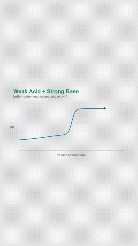 Weak Acid + Strong Base Labeled Titration Curve Alpha 4K Vertical 9x16 Light 動画素材 339493739
