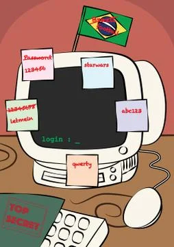 Weak computer password security Illustrazione stock