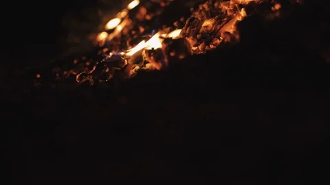 Weak fire coal Stock Footage 106002471