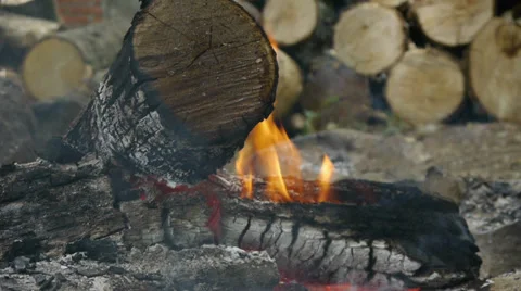 A weak fire Stock Footage 39838835