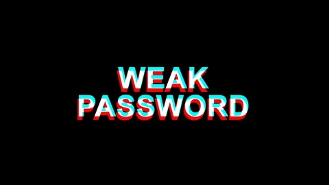 Weak Password Glitch Effect Text Digital TV Distortion 4K Loop Animation Stock Footage 107068039