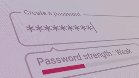 Weak Password Strength Vidéo 143557680