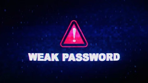 Weak Password Text Digital Noise Twitch Glitch Distortion Effect Error Animation Vidéo 106706740