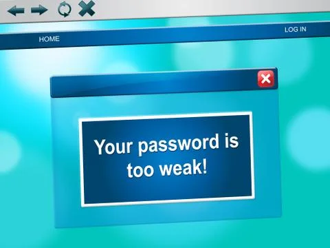 Weak Password Webpage Shows Online Vulnerability And Internet Threat - 3d Ill Illustration