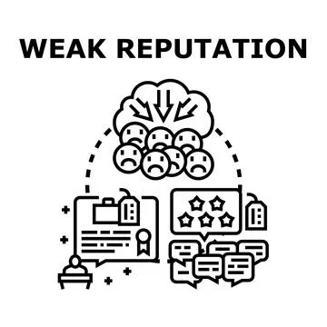Weak reputation concept showing negative customer feedback Stock Illustration