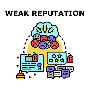 Weak reputation concept showing negative customer feedback Stock Illustration