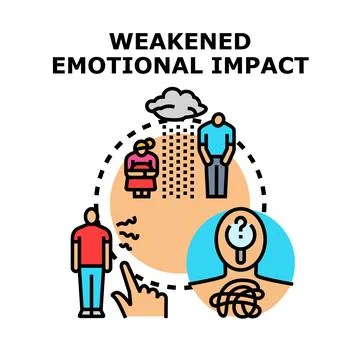 Weakened emotional impact causing mental health problems Illustrazione stock
