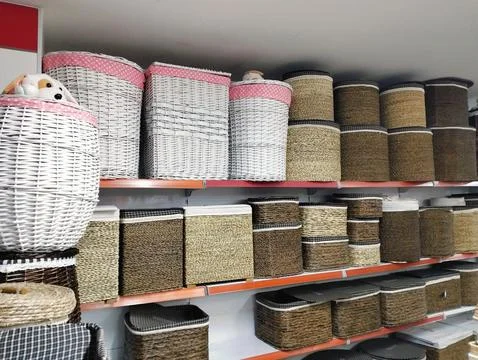 Weaker baskets in store Stock Photos