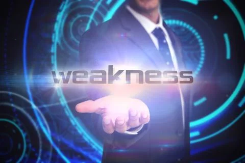 Weakness against futuristic technological background Stock Illustration