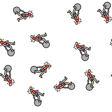 Weakness health problem vector seamless pattern Stock Illustration