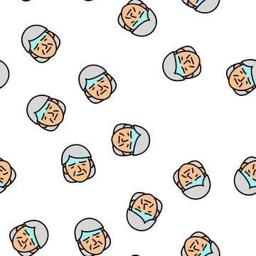 Weakness hiv symptom vector seamless pattern Stock-Illustration