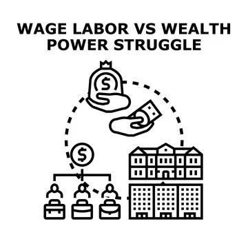 Wealth and labor creating economic power balance Stock Illustration