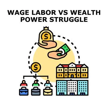 Wealth and labor creating economic power balance Stock Illustration