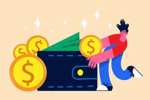 Wealth and money in pocket concept Stock Illustration