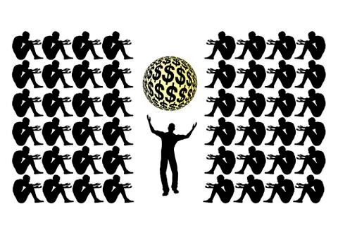 Wealth and Poverty Stock Illustration