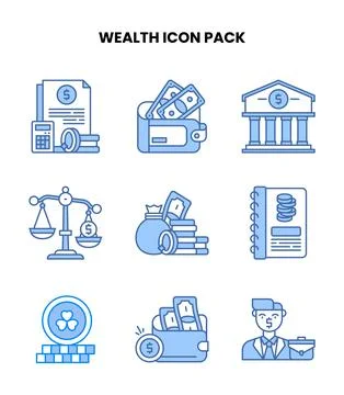 Wealth Blue Graphics Icons Pack Ilustración de archivo