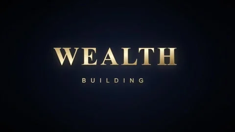 Wealth building gold text animation financial success and investment concep.. Stock Footage 337552850