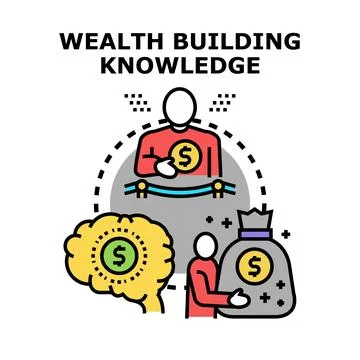 Wealth building knowledge transforming financial success concept vector Ilustración de archivo