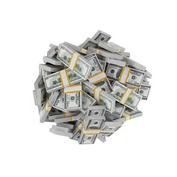 Wealth Concept. Stacks of One Hundred Dollar Bills in Shape of Ball. 3d Ren.. Stock Illustration