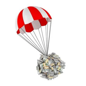 Wealth Concept. Stacks of One Hundred Dollar Bills in Shape of Ball Descend.. Stock Illustration