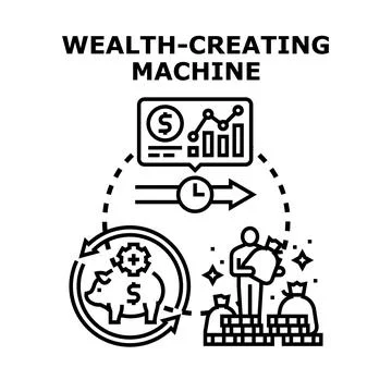 Wealth creating machine concept and financial growth Stock Illustration
