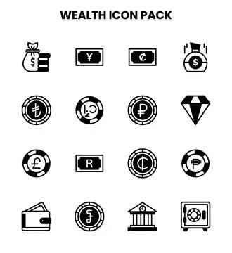 Wealth DuoTone Design Icons Pack Ilustración de archivo