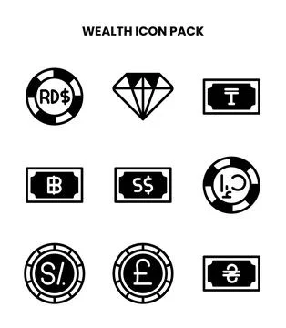 Wealth DuoTone Graphics Icons Pack Ilustración de archivo
