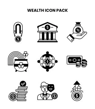 Wealth DuoTone Vector Icons Pack Ilustración de archivo