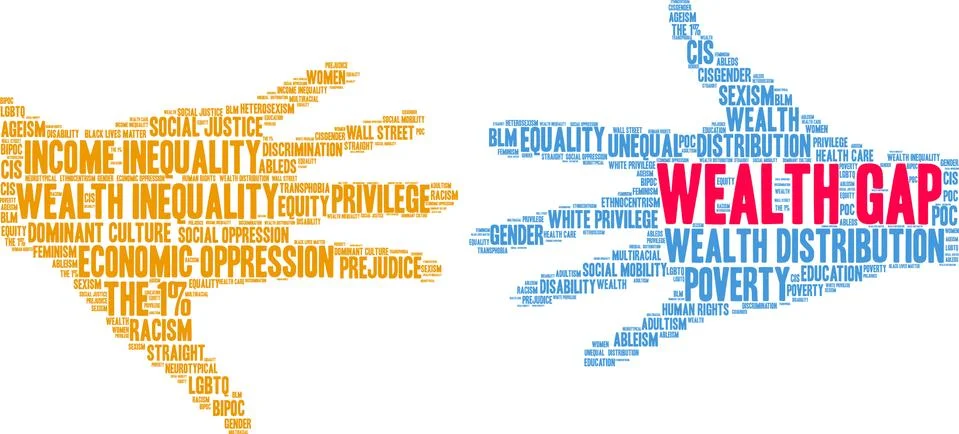 Wealth Gap Word Cloud Stock-Illustration