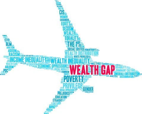 Wealth Gap Word Cloud Illustrazione stock
